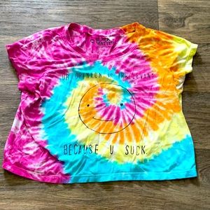 Crop(ish) tee tie dye size m